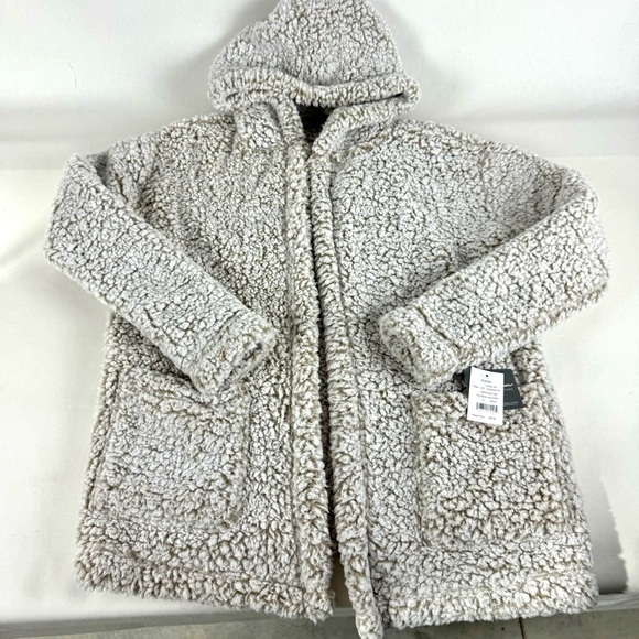Eddie Bauer Fireside Plush Ultra Soft Hooded Open front cardigan women’s small - Picture 7 of 16